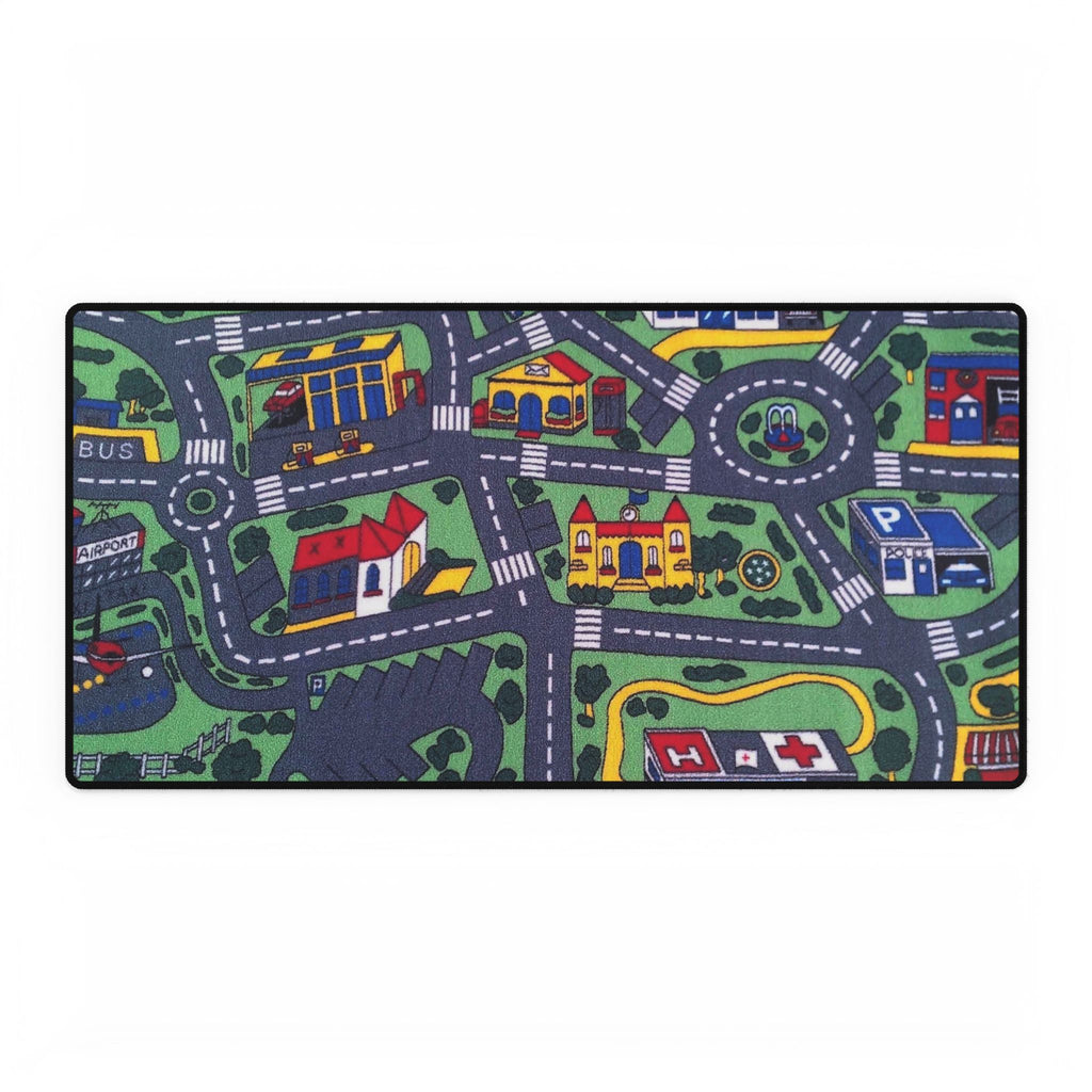 Playroad Desk Mat — Kids’ City Road Map Mouse Pad for Playrooms & Desks